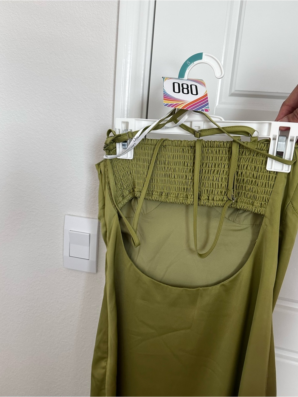 Olive Green Bustier Midi/Maxi Dress